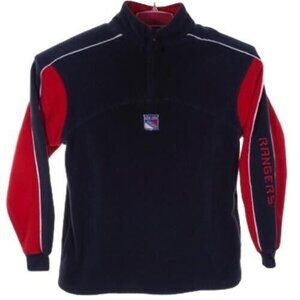 New York Rangers NHL Fleece Mens Medium Pullover Half-Zip Jacket